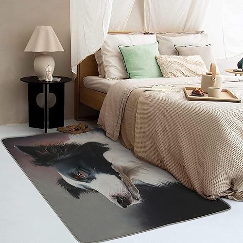Miniatura 3 de Border Collie - Alfombras lavables de 3 x 4 pulgadas, alfombra de área para perro para decoración del hogar, alfombra suave antideslizante de pelo