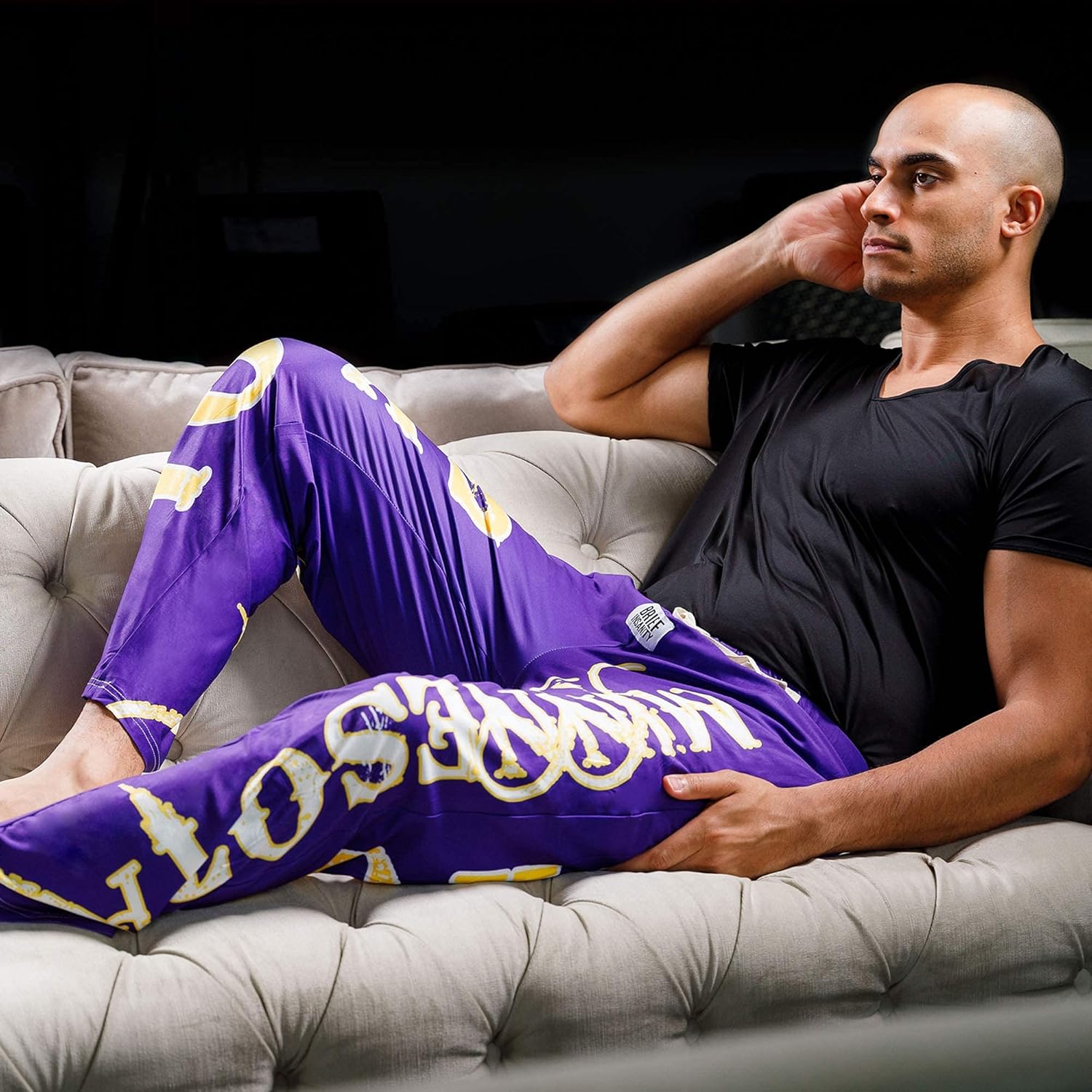 BRIEF INSANITY Minnesota Skol Football Pajama Lounge Pants | Comfortable Sleek PJ Bottoms - Image 6