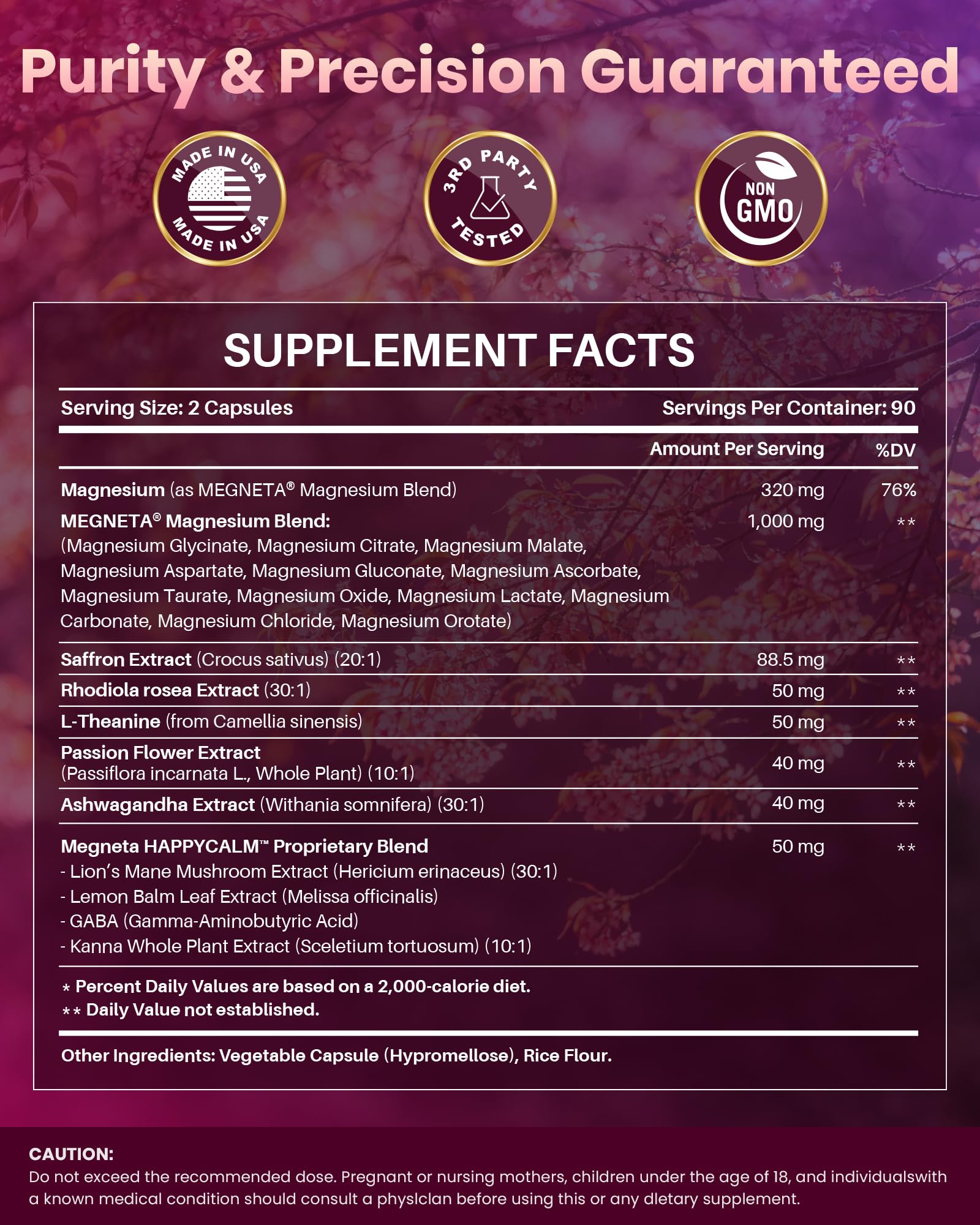 Saffron Supplements, 1000mg 12-in-1 Magnesium Complex for Women,180 Count — Amazon image 5