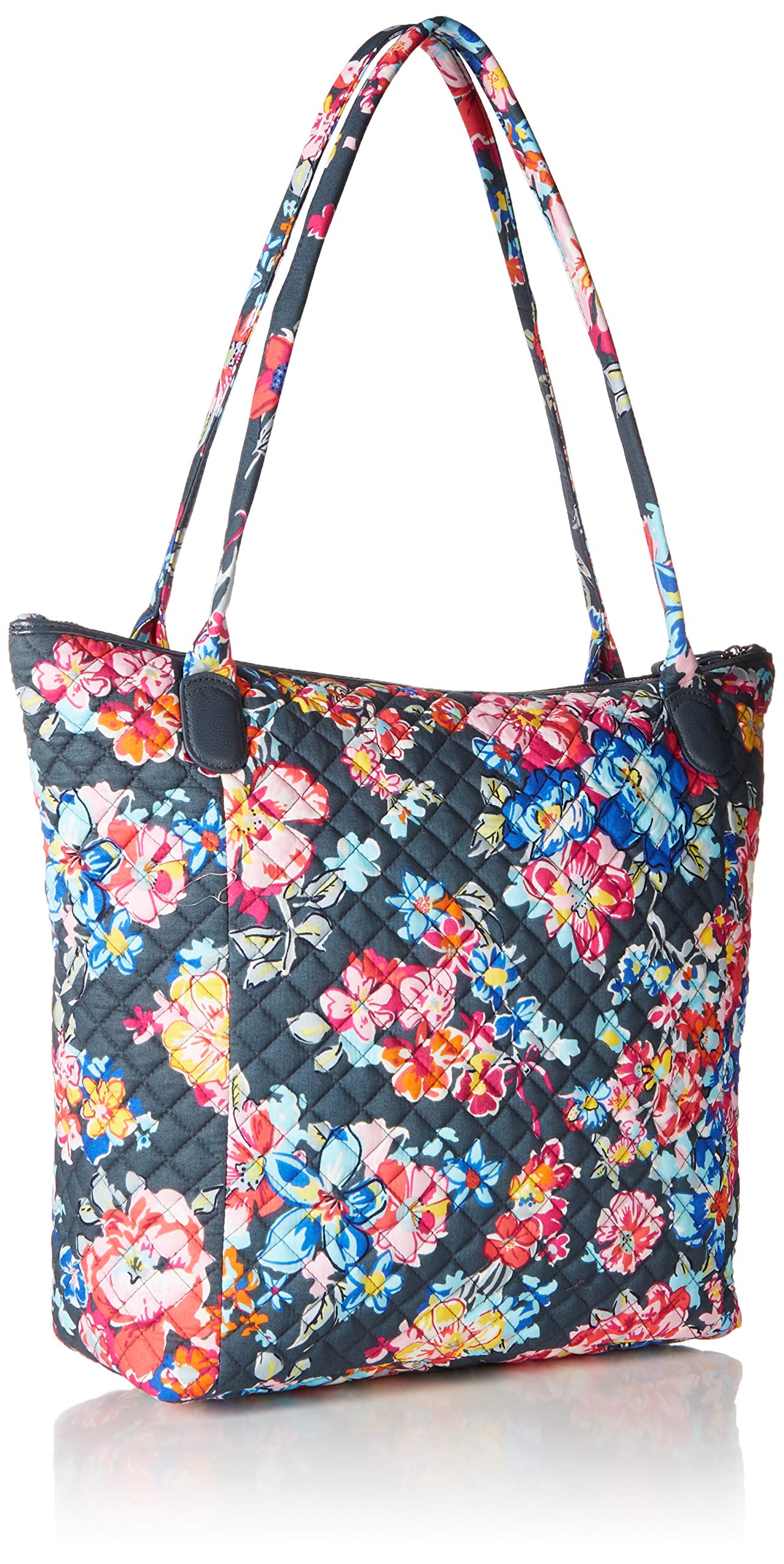 Vera Bradley Women's Cotton Carson North South Tote Bag, Pretty Posies, One Size