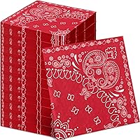 Vista 10 de Teling 100 servilletas tipo bandana de 2 capas desechables con estampado de cachemira, para fiesta temática de vaquero occidental, cumpleaños, Rodeo