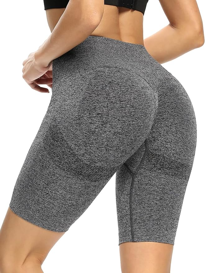 Gleeter High Waist Seamless Workout Shorts for Women Butt Lifting Tummy