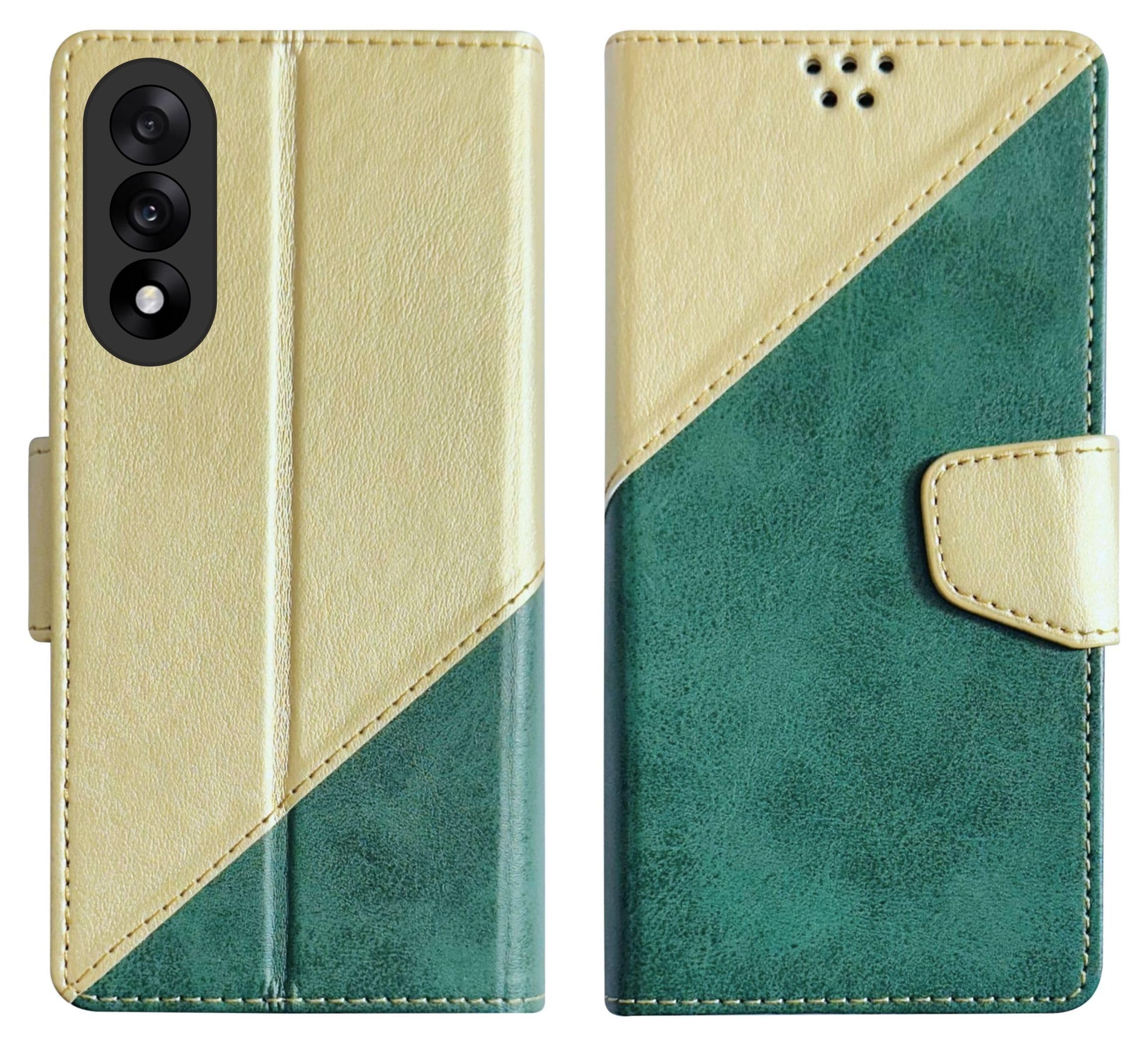 Flip Cover for OnePlus Nord 5 5G Back Cover Case with Magnatic Closure | Inbuilt Stand | Card & Money Pocket (MultiGreen)