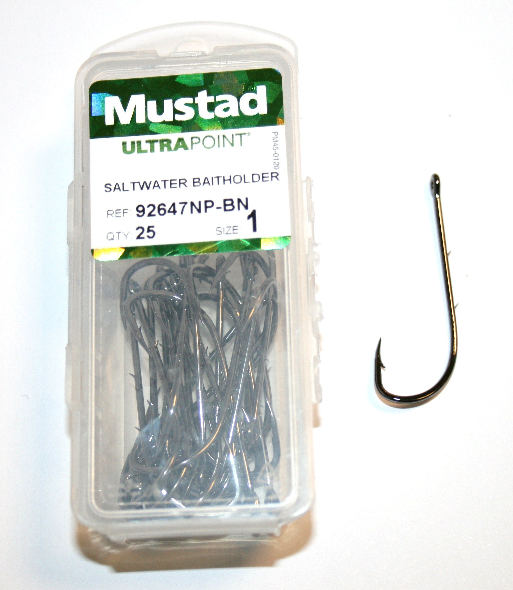 Mustad Saltwater Baitholder Hooks 92647NP-BN size 1 qty 25