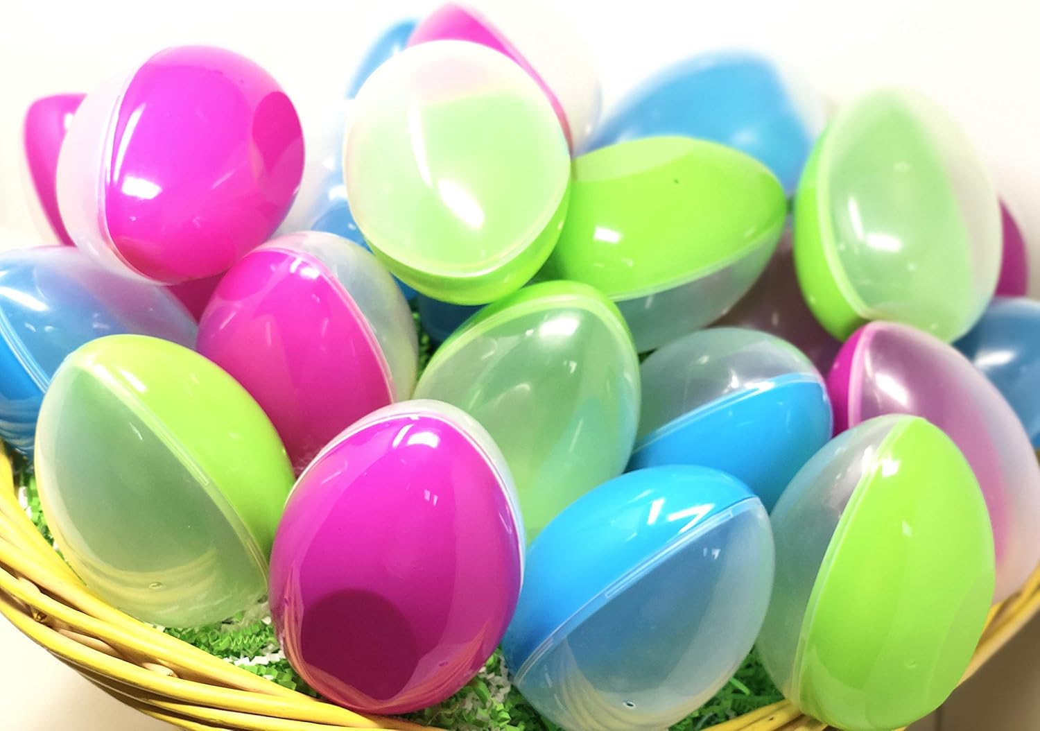 24 Pack Large Plastic Easter Eggs 5.3” Big Bright Fillable