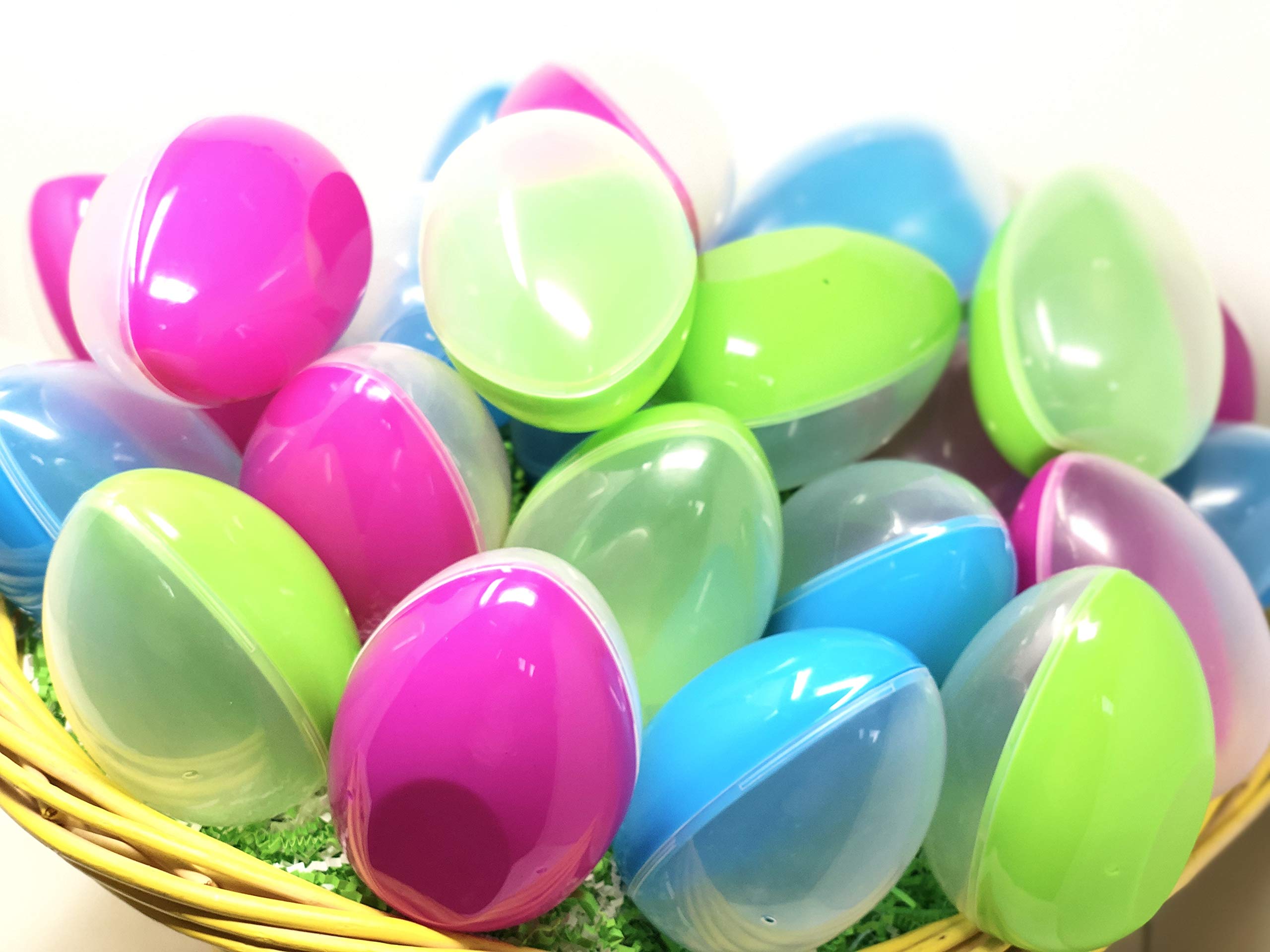 Buy 24 Pack Large Plastic Easter Eggs 5.3” Big Bright Fillable Egg