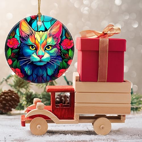 Miniatura 77 de Touber Adorno de Navidad, decoración de Navidad, idea de regalo de vacaciones, recuerdo de reliquia, cerámica redonda, intercambio de regalos, idea