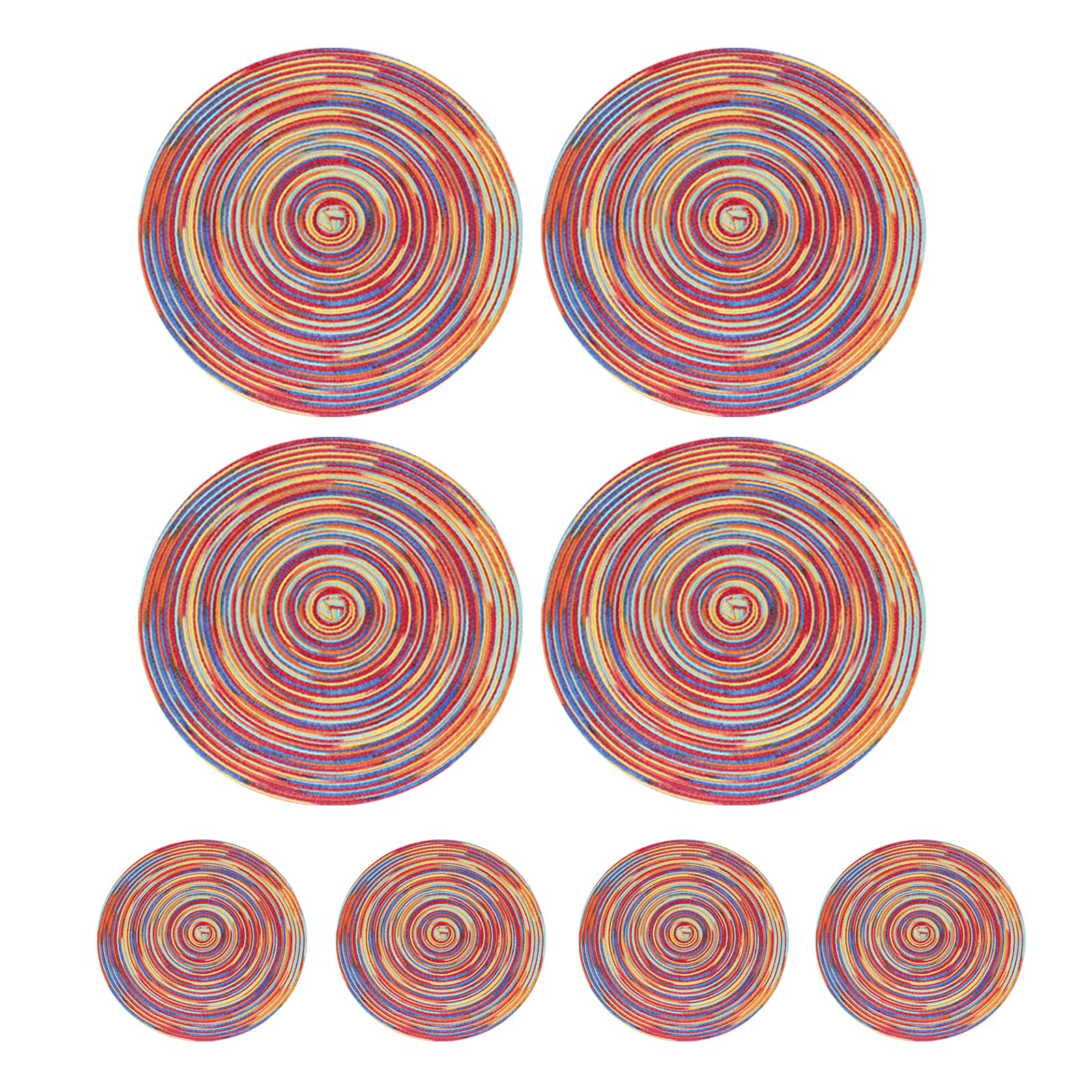 Soulnioi Cotton Place Mat and Coasters, Woven Round Placemats