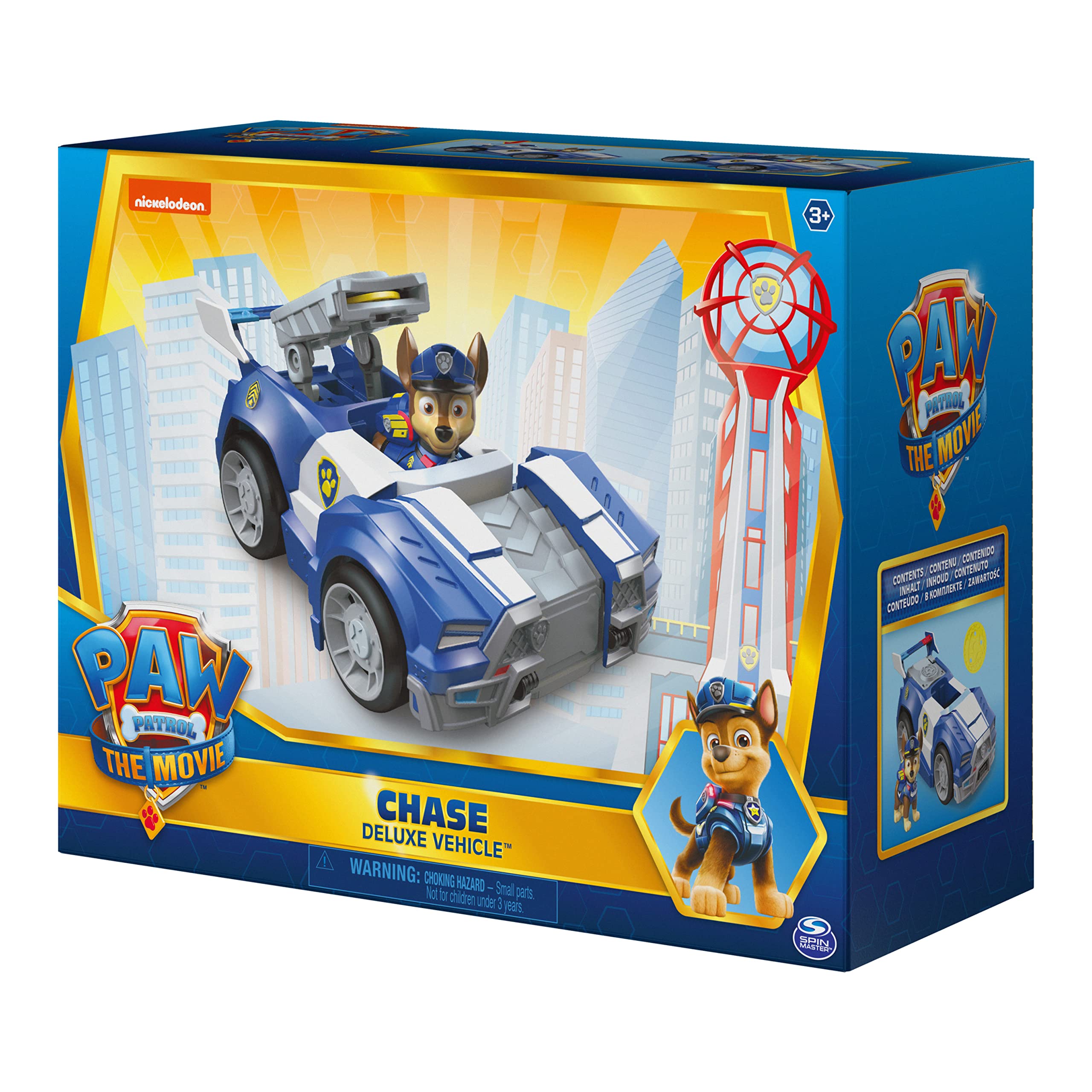 Paw Patrol, Chase’s Deluxe Movie Transforming Toy Car with Collectible