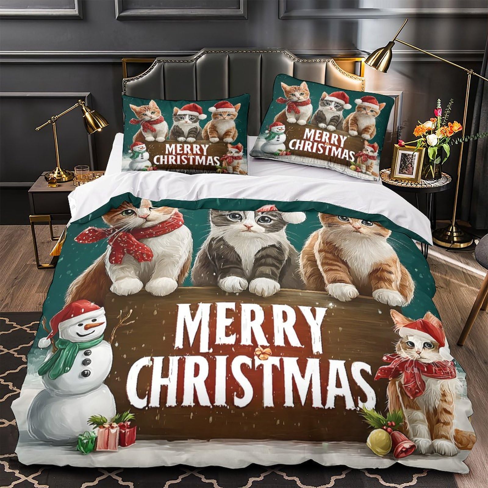 Parure de lit Noël en microfibre 140x200 pour transformer la chambre d'un ado en fête