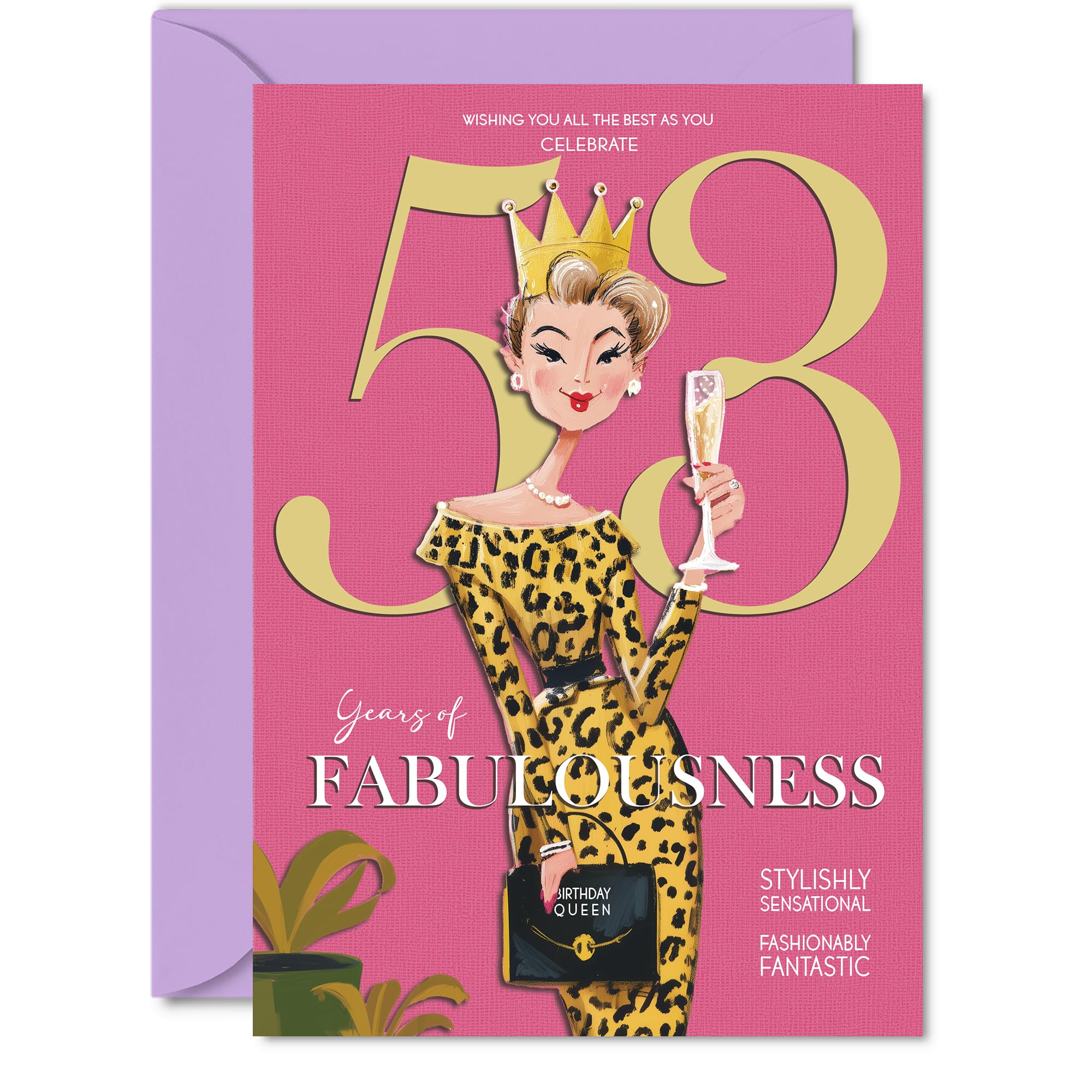 53rd Birthday Cards for Women - Years Of Fabulousness - Happy Birthday Card for 53 Year Old Woman Nanny Sister Neighbour Auntie, A5 Bday Greeting Cards