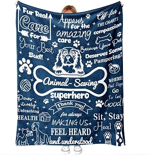 Veterinarian & Veterinary Tech Thank You Gift Blanket - Appreciation, 50'' x 60'' - Veterinarian Gifts, Vet Tech Gifts, Vet Tech Week, Graduation, Retirement, Birthday, Christmas