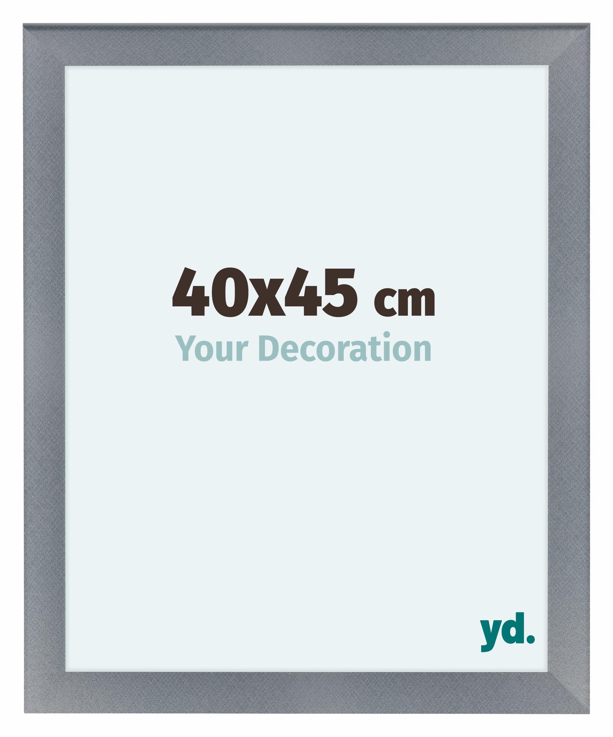 Your Decoration - Picture Frame 40x45 cm - Aluminum Brushed - Decorative Wall Frame in MDF with Antireflection - Frame 40x45 - Como