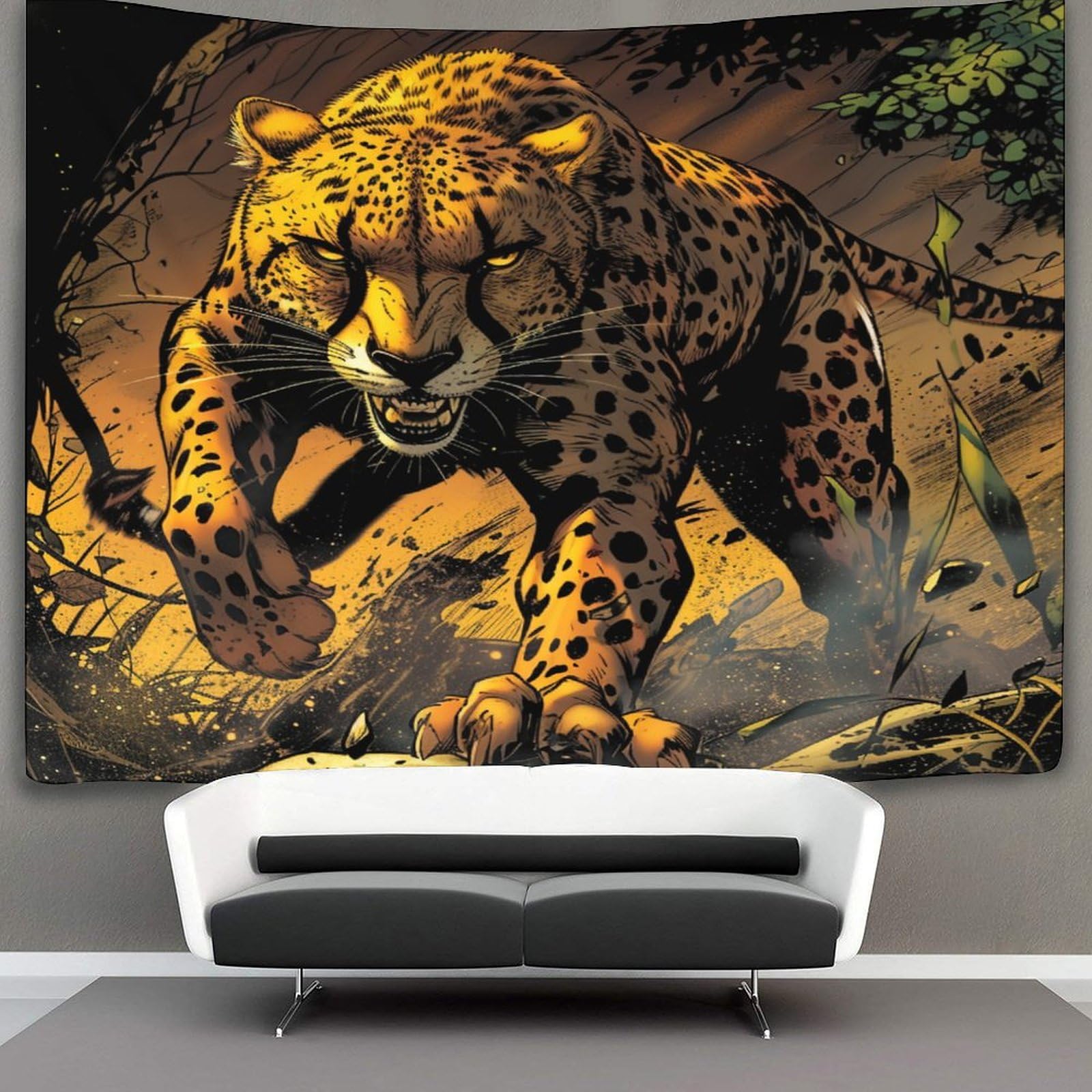 kaiyun Cheetah Tapestry,Animal Wall Art Aesthetic Home Decoration for Living Room Dorm 130cmx150cm