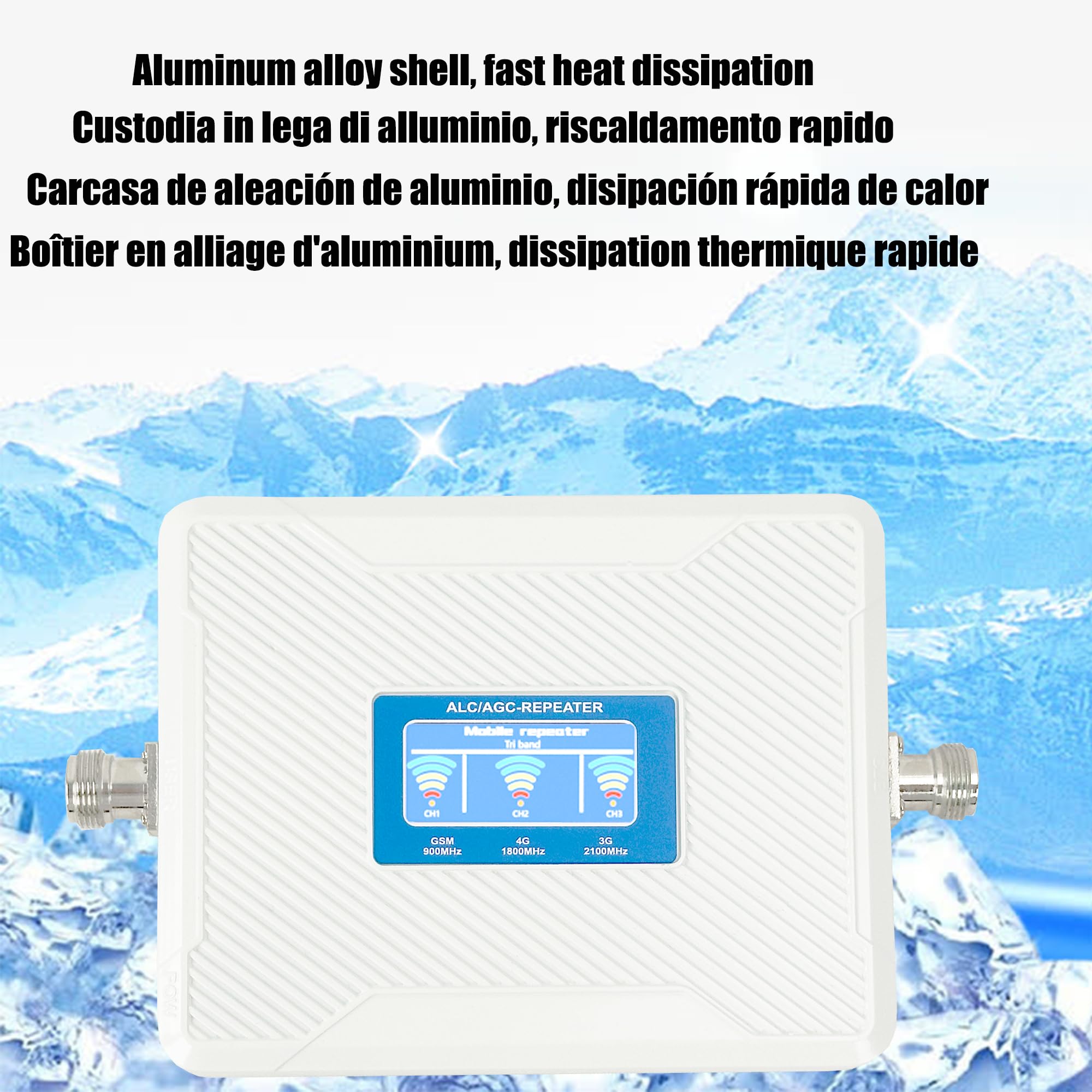 Ripetitore Segnale Cellulare 4G 3G 2G, Amplificatore GSM LTE WCDMA, Multi-Banda 900/1800/2100MHz