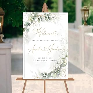 Personalized Greenery Wedding Welcome Sign, Rustic Wedding Welcome Sign, Wedding Decorations, Wedding Rehearsal Sign, Nikah Sign, Customized Plastic Yard Sign