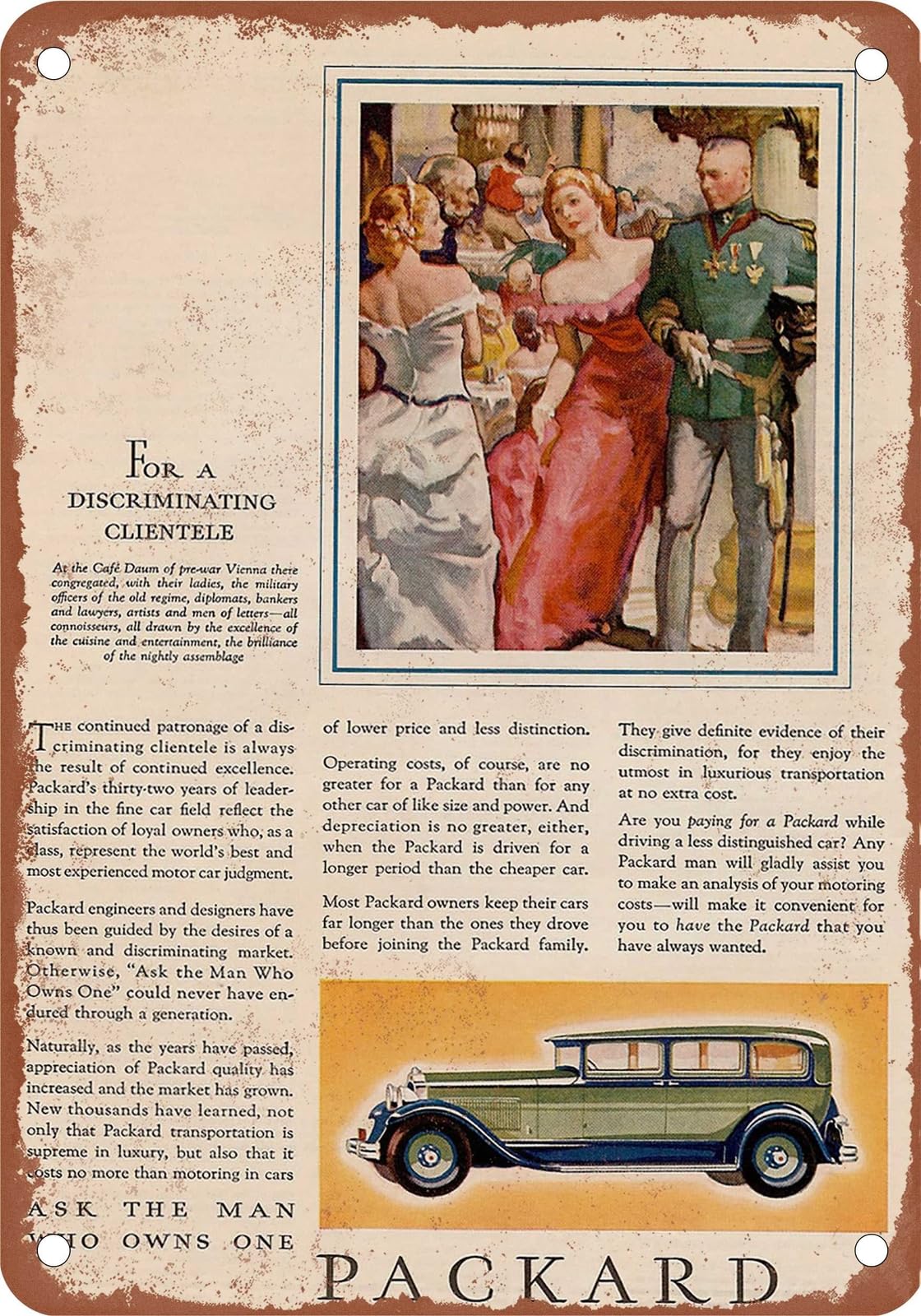 Miaomansenstore Metal Sign - 1931 Packard Vintage Ad 12 - Old Retro Rusty Look Home Decor