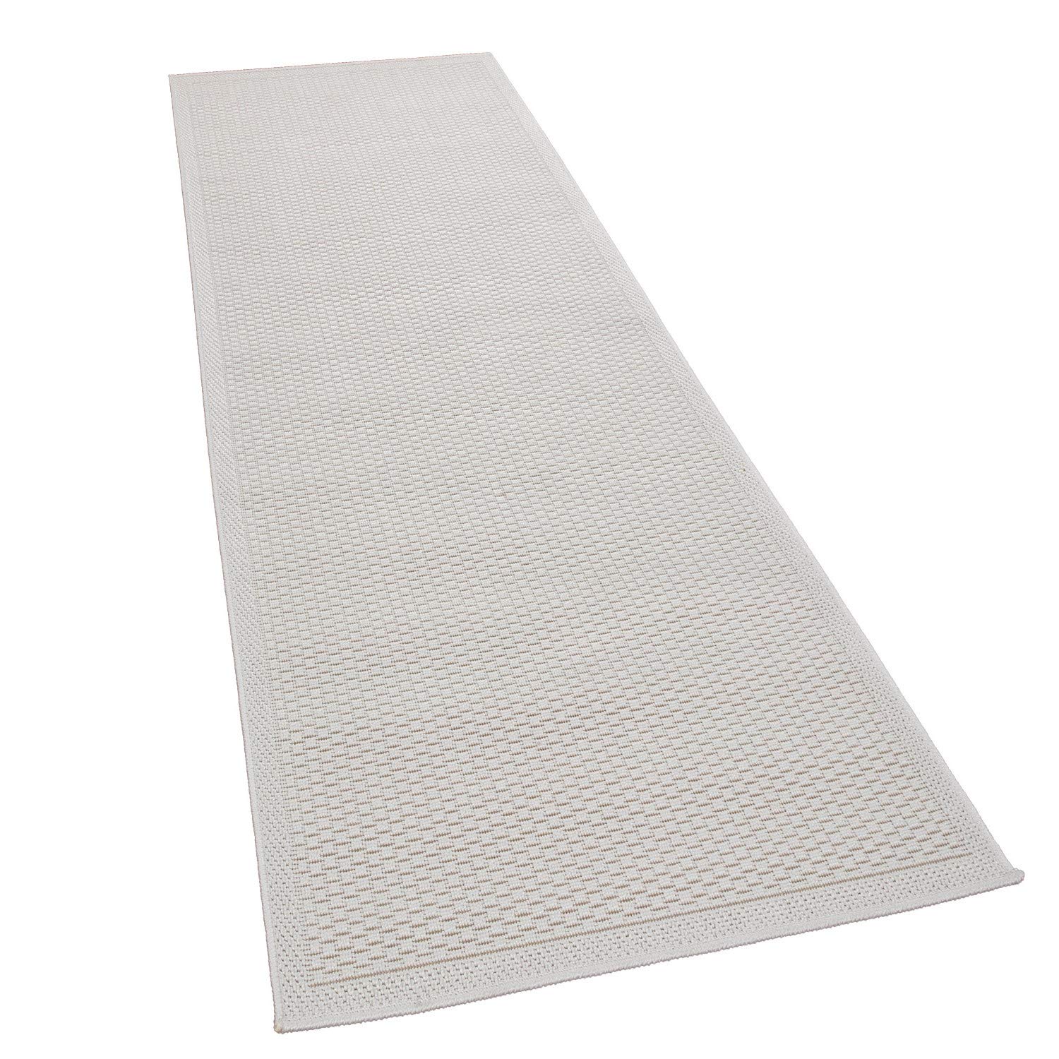 Paco Home Alfombra Exterior Terraza Balcón Cocina Lisa Moderna Crema Beige, tamaño:60x100 cm