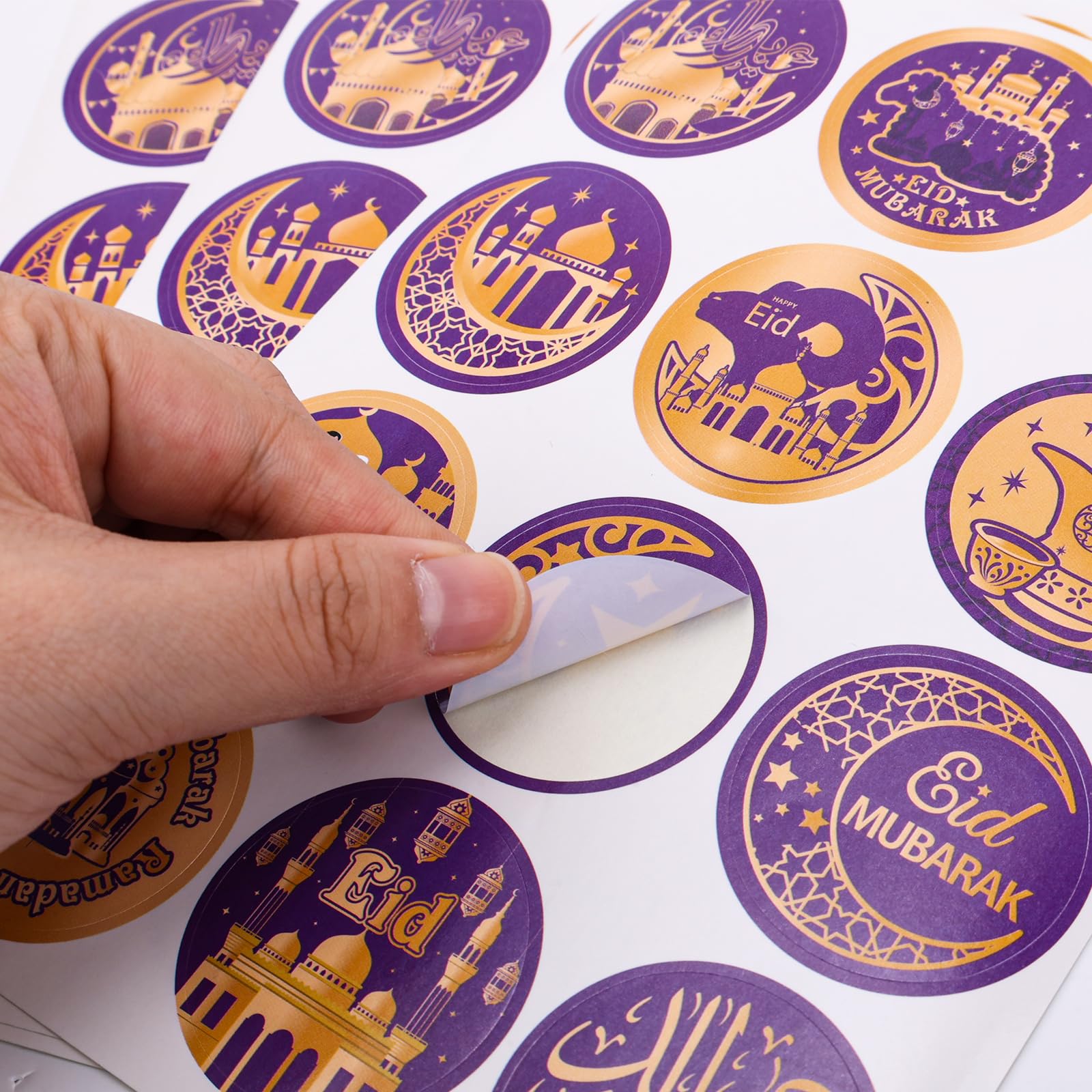24 Ramadan & Eid Aufkleber – 4 Cm Runde Islamische Aufkleber In 12 Stilen Für Party-Deko Für Kinder & Erwachsene
