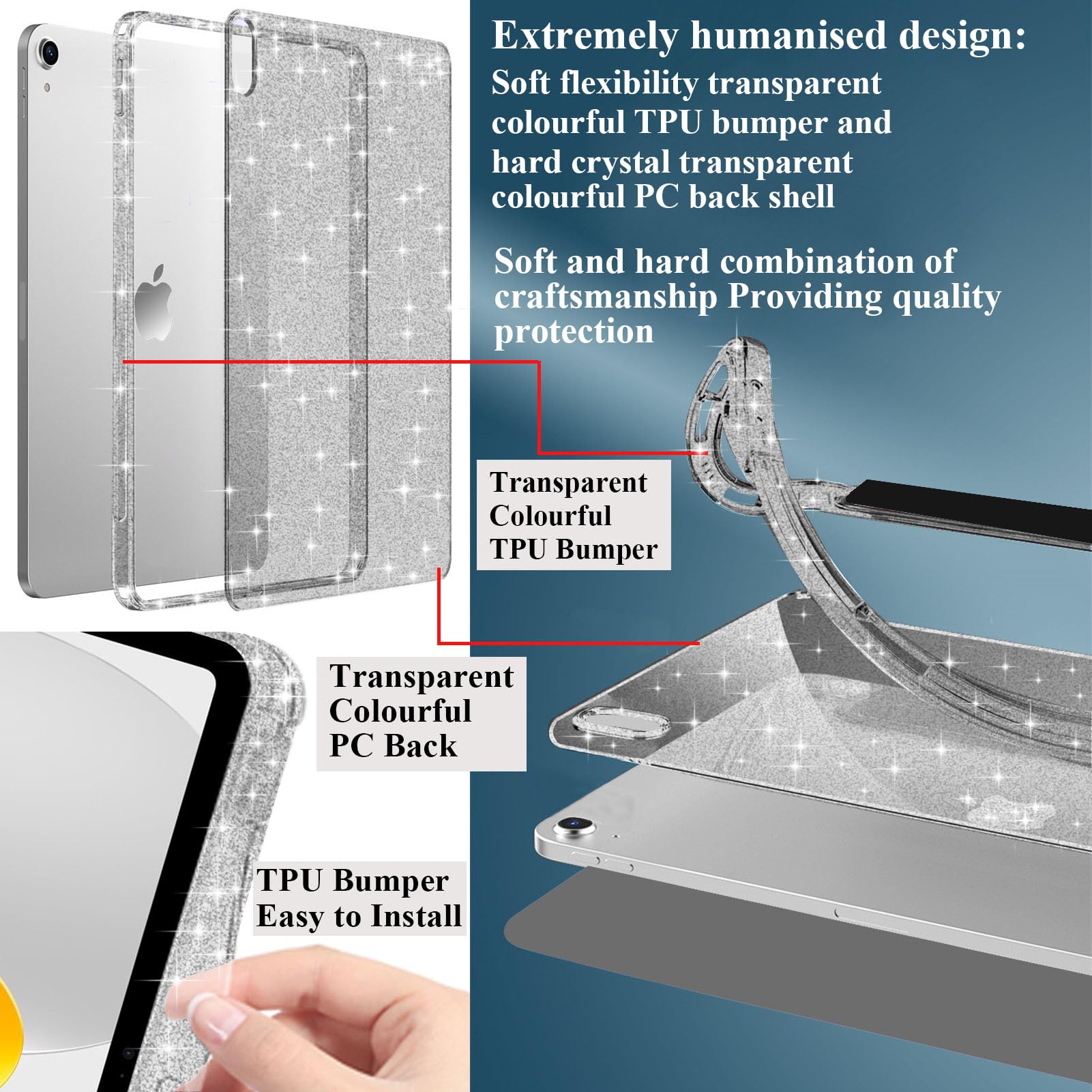 TiMOVO Cover per iPad A16 11 Generazione 11 Pollici 2025, iPad 10 Generazione 2022 10,9, Custodia Sottile protettiva Retro Traslucido in TPU, Funzione di Auto Sveglia/Sonno, Rosa Chiaro