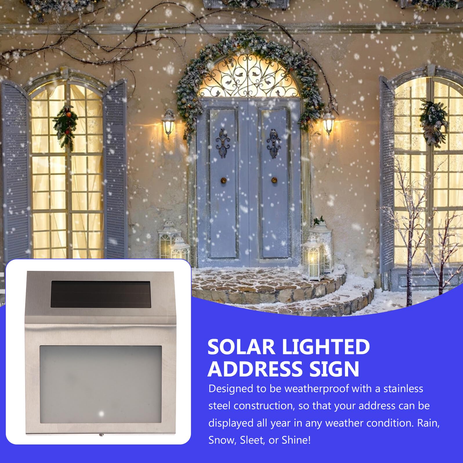 Anneome Lampada Solare Esterno con Numero Indirizzo Illuminato LED Lampada da Parete in Acciaio Inossidabile Targa Solare Ricaricabile per Casa e Giardino