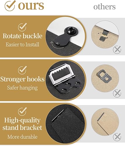 Miniatura 6 de Afuly Marcos de fotos vintage de 8 x 10 pulgadas, marco de fotos vintage con borde dorado y blanco antiguo, marco de fotos para colgar en la pared,