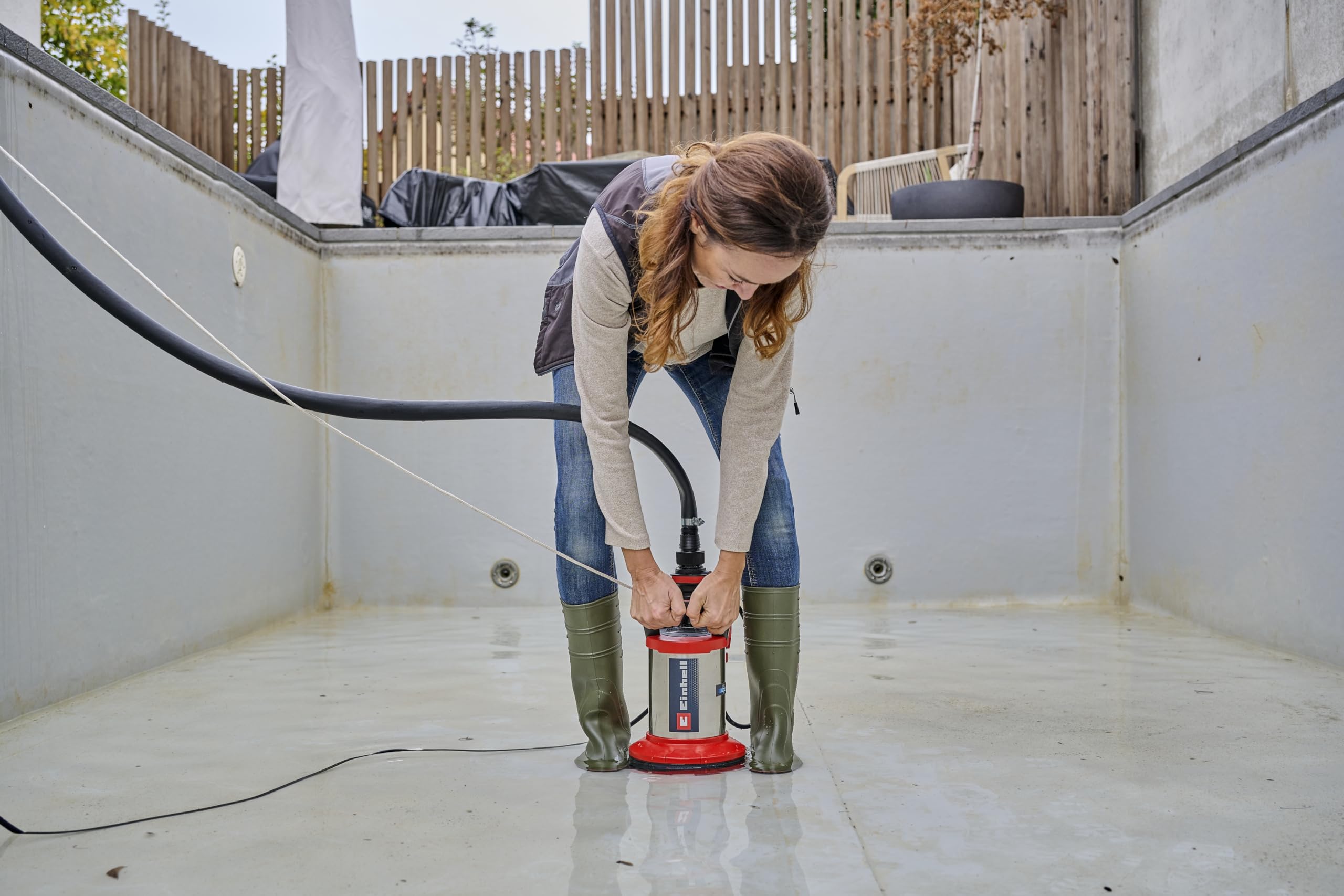 Einhell Kit de drainage GE-DP 7535 N LL 2-en-1 (750 W, Ø de particules jusqu’à 35 mm, débit de refoulement max. 18 500 L/h, avec connecteur rapide et adaptateur universel)