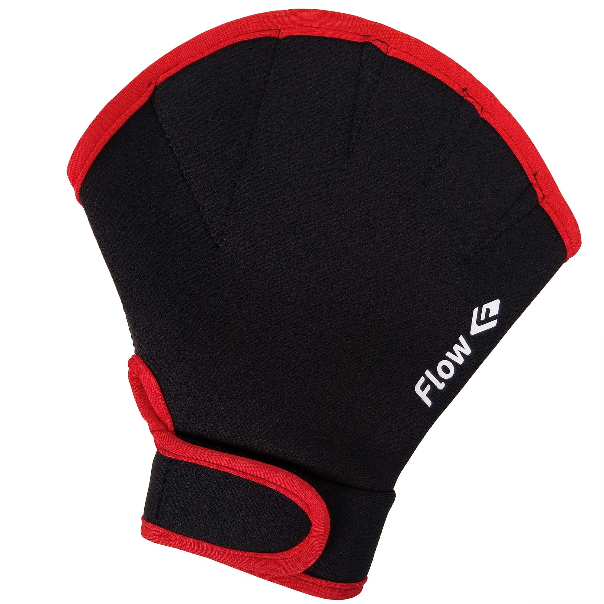 Flow Swimming Resistance Gloves - Webbed Gloves for Water Aerobics, Aquatic Fitness, and Swim Training (Black/Red, Small) โ image 1