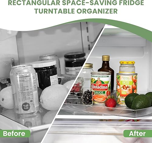 Miniatura 3 de NOSTA Home Susan Giratoria de 360° para Refrigerador | Organizador Rectangular para Refrigerador | Gabinete, Despensa, Organizadores de Refrigerador