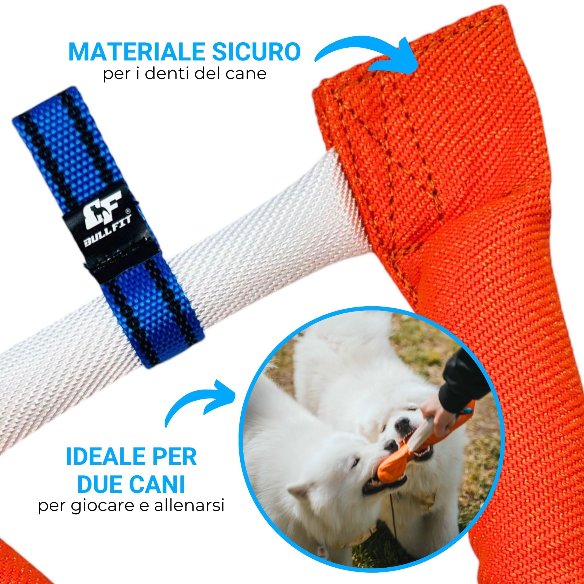 Bull Fit Manicotto per Cani a Ferro di Cavallo 30 cm, Salsicciotto Molto Robusto per I'addestramento dei Cani, per il Tiro alla Fune e per i Giochi di Tiro alla Fune, Arancione
