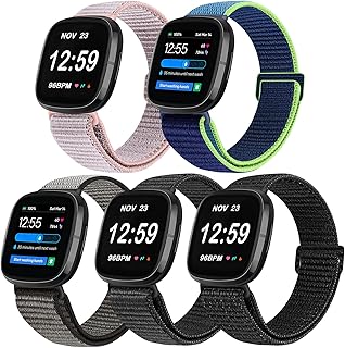 Relting Nylon Bands Compatible with Fitbit Versa 3 Band & Fitbit Sense Band for Women Men,Soft Breathable Replacement for Fitbit Versa 3 Bands/Fitbit Sense Bands Wristband Sport Strap