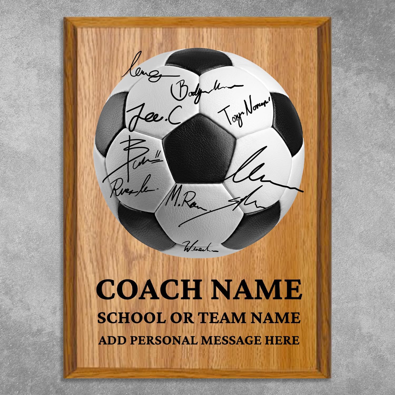 Soccer Coach Plaque - Personalized Soccer Coach Gift Award - Custom Coach Appreciation Gift - Best Coach Trophy for Soccer Team - Coach Gift for Men & Women (Soccer, 9" x 12") - Image 2