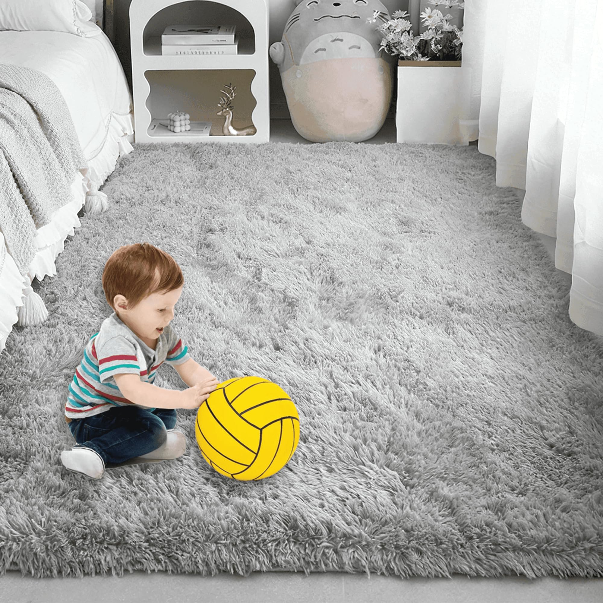 Tapis Salon Shaggy moderne idéal pour réchauffer le sol de la chambre