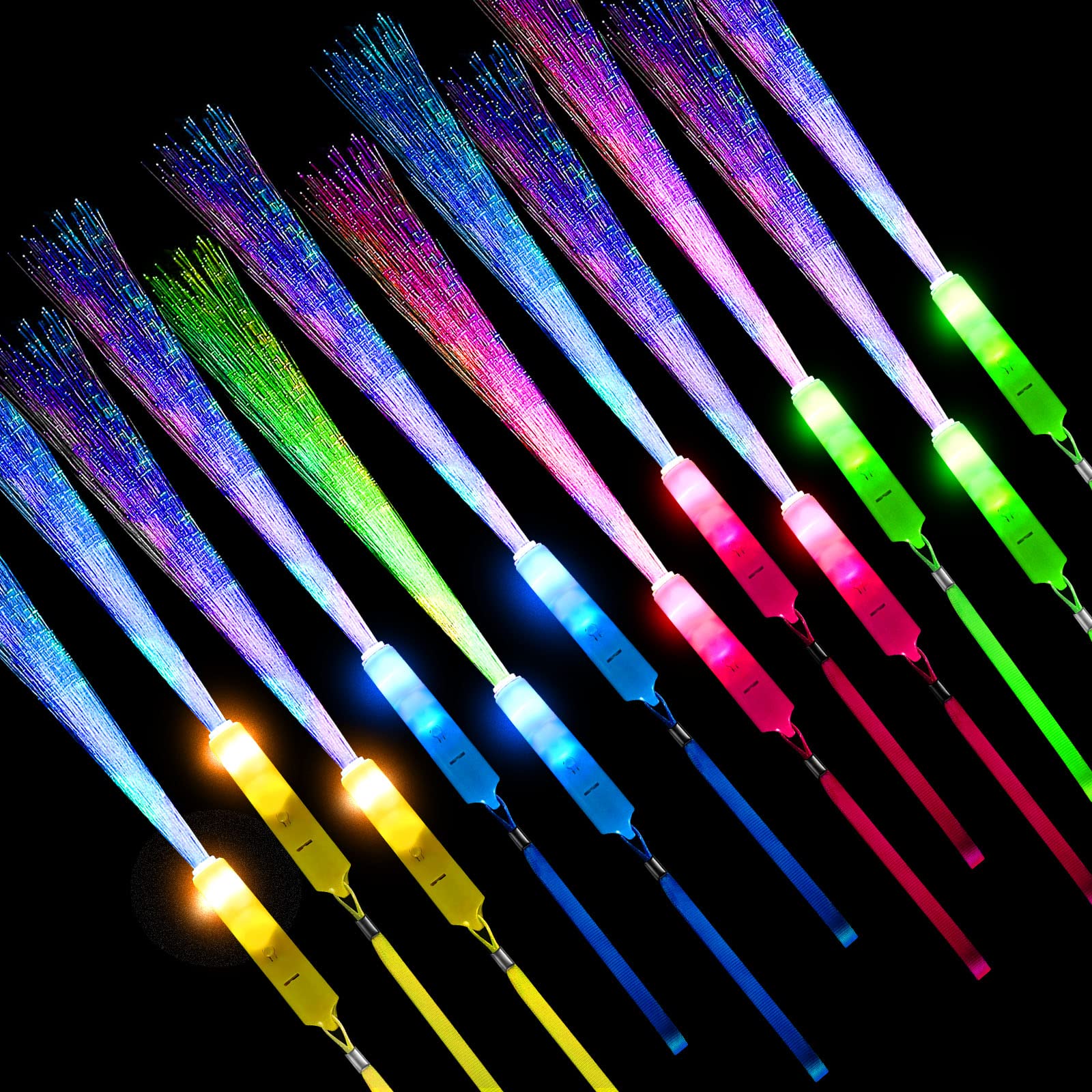 Buy 41 Pcs Glow Fiber Wands Sticks LED Light Wands Fiber Optic Wands LED Flashing Sticks Glow