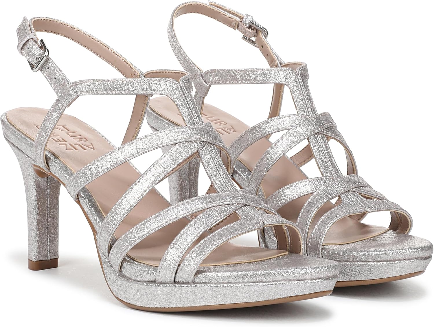 Naturalizer Women's Baylor Heeled Sandal Soft Silver Metallic 8 M - Image 7