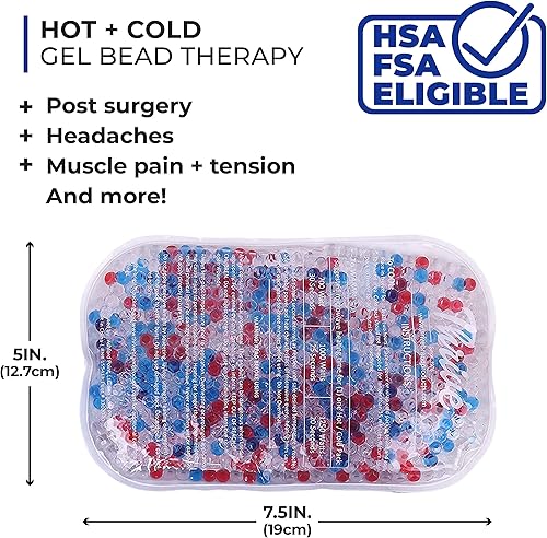 Miniatura 2 de Thrive Paquetes de hielo de gel reutilizables para lesiones 2 unidades, 7.5 x 5 pulgadas, azul, paquete de hielo de gel flexible con cuentas y