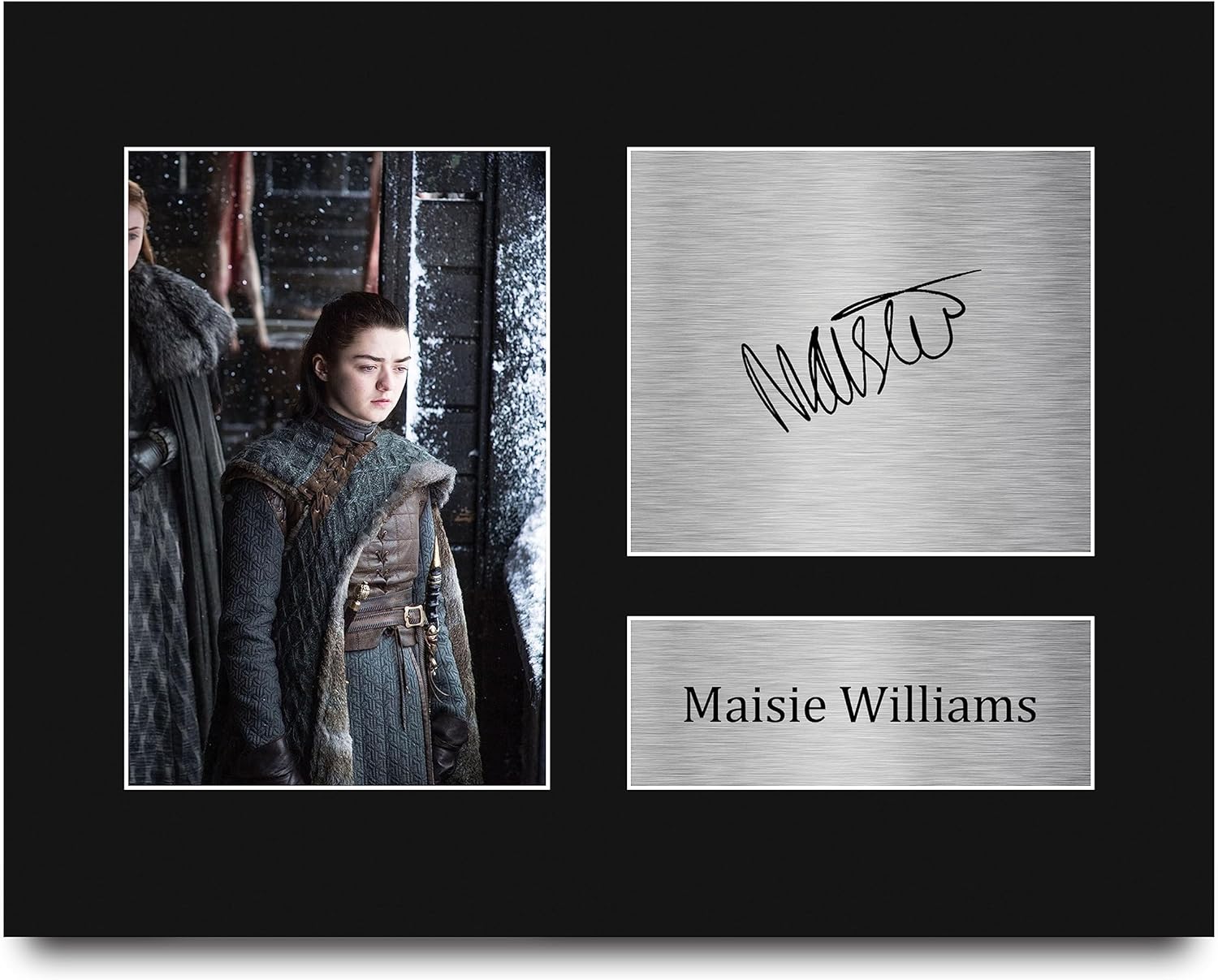 HWC Trading Maisie Williams Game of Thrones Arya Stark Framed Gifts Printed Signed Autograph Picture for TV Memorabilia Fans - US Letter Size