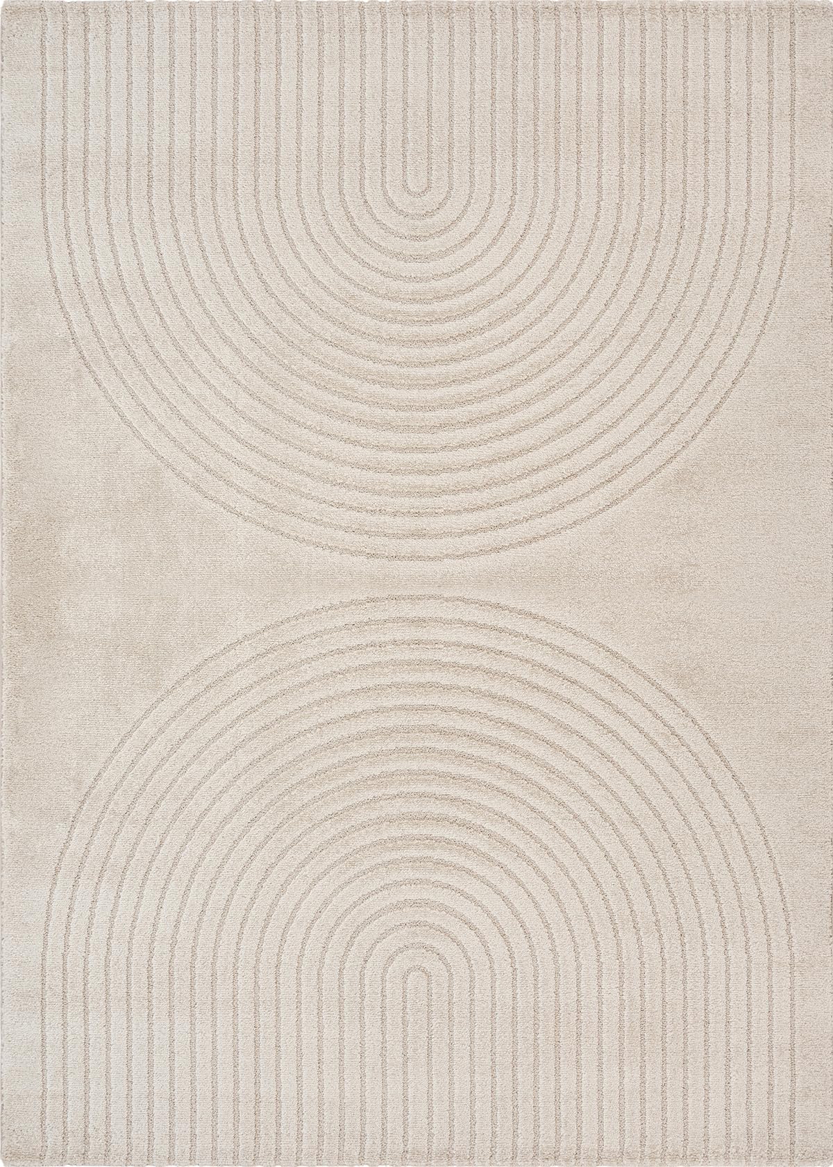 the carpet Elisa, Tapis Moderne de Salon, Design géométrique, Haute densité de Poil et agréablement Doux, Beige, 140 x 200 cm