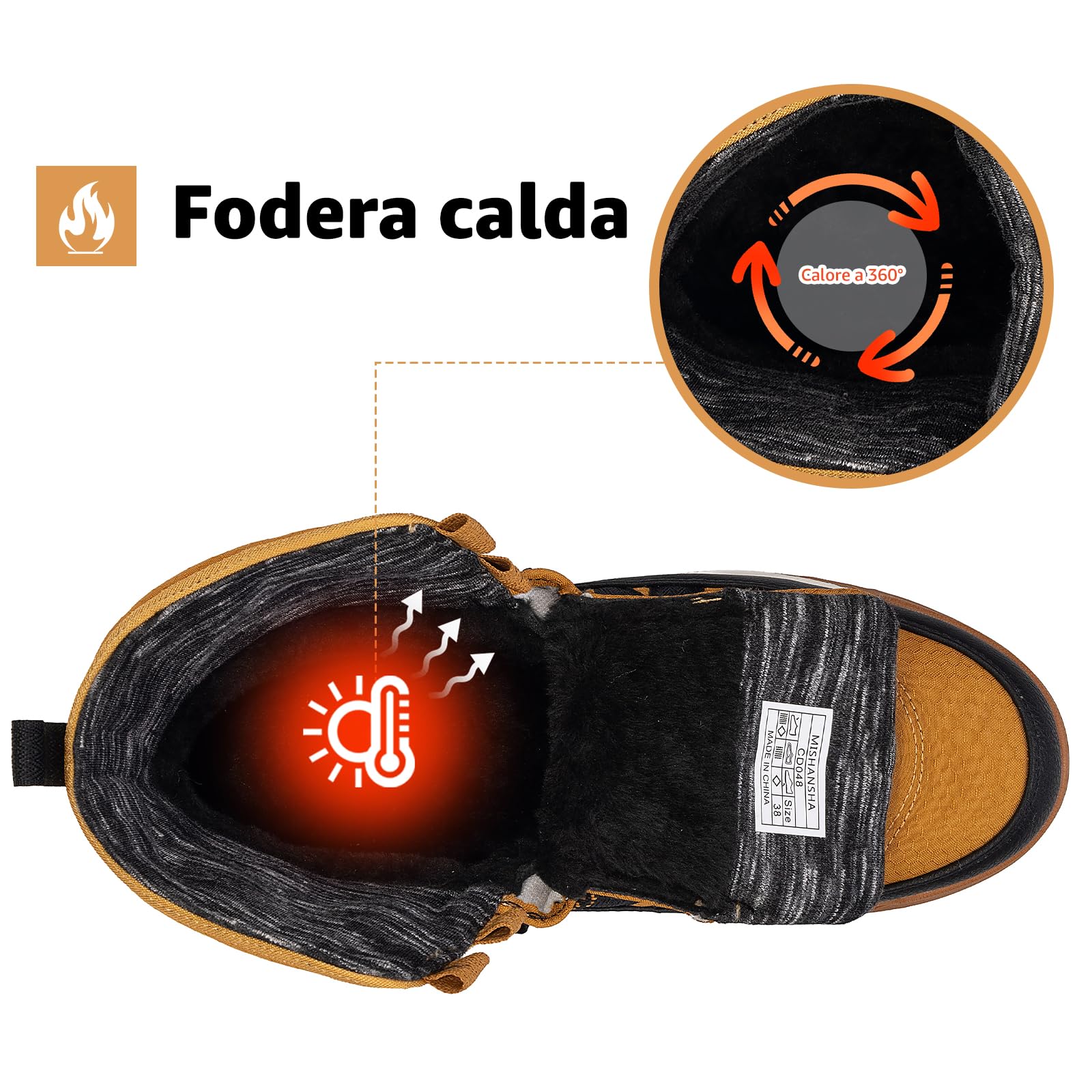 Mishansha Stivali da Neve Donna Antiscivolo Caldi Scarpe Invernali Comfort Gr.36-42