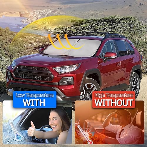 Miniatura 2 de Parasoles plegables para Toyota RAV4 (2019-2024) Cubierta de ventana delantera para mantener el automóvil fresco del sol. Protección interior de SUV