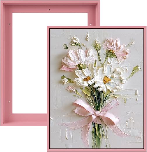 FOLKOR Floater Frame for 8x10 Canvas Paintings, 2 Pack Complete Floating Frames with 0.9" Deep for Artists Designers Lands...