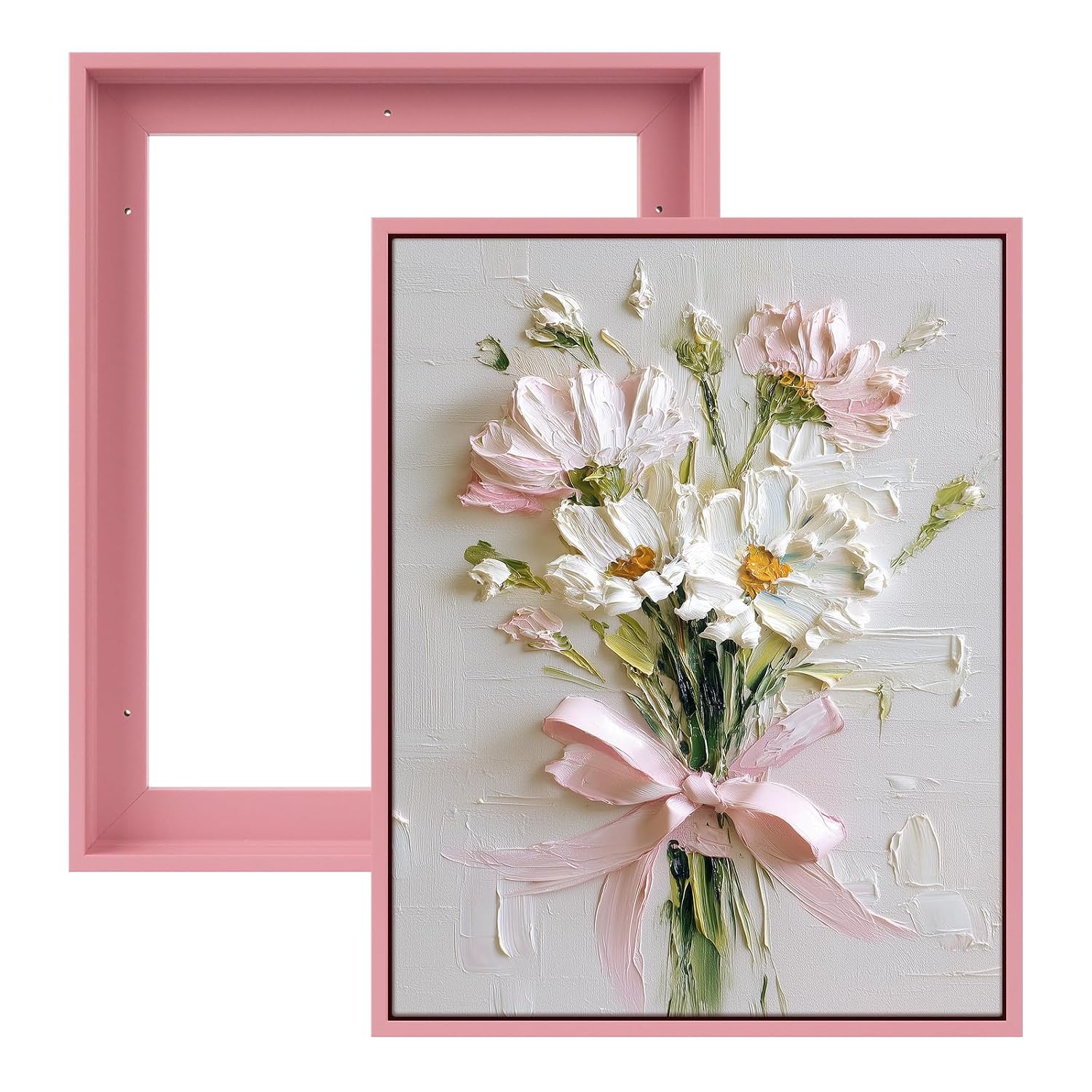 FOLKOR Floater Frame for 8x10 Canvas Paintings, 2 Pack Complete Floating Frames with 0.9" Deep for Artists Designers Lands...