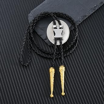 GelConnie Western Ties for Men Gold Bolo Tie Initial Letter A to Z Native American Bola Ties Cowboy Accessories for Men Women