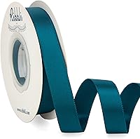 Vista 141 de Ribbli - Cinta de satén roja de doble cara, 1 pulgada x 25 yardas, cinta de tela para uso en ramo de lazos, envoltura de regalo de Navidad, arreglo