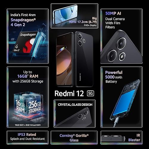 Miniatura 2 de Redmi Xiaomi 12 5G + 4G LTE (128 GB + 4 GB) Cámara triple desbloqueada global de fábrica de 6.79 pulgadas 50mp (Tmobile Mint Tello Global) + extra