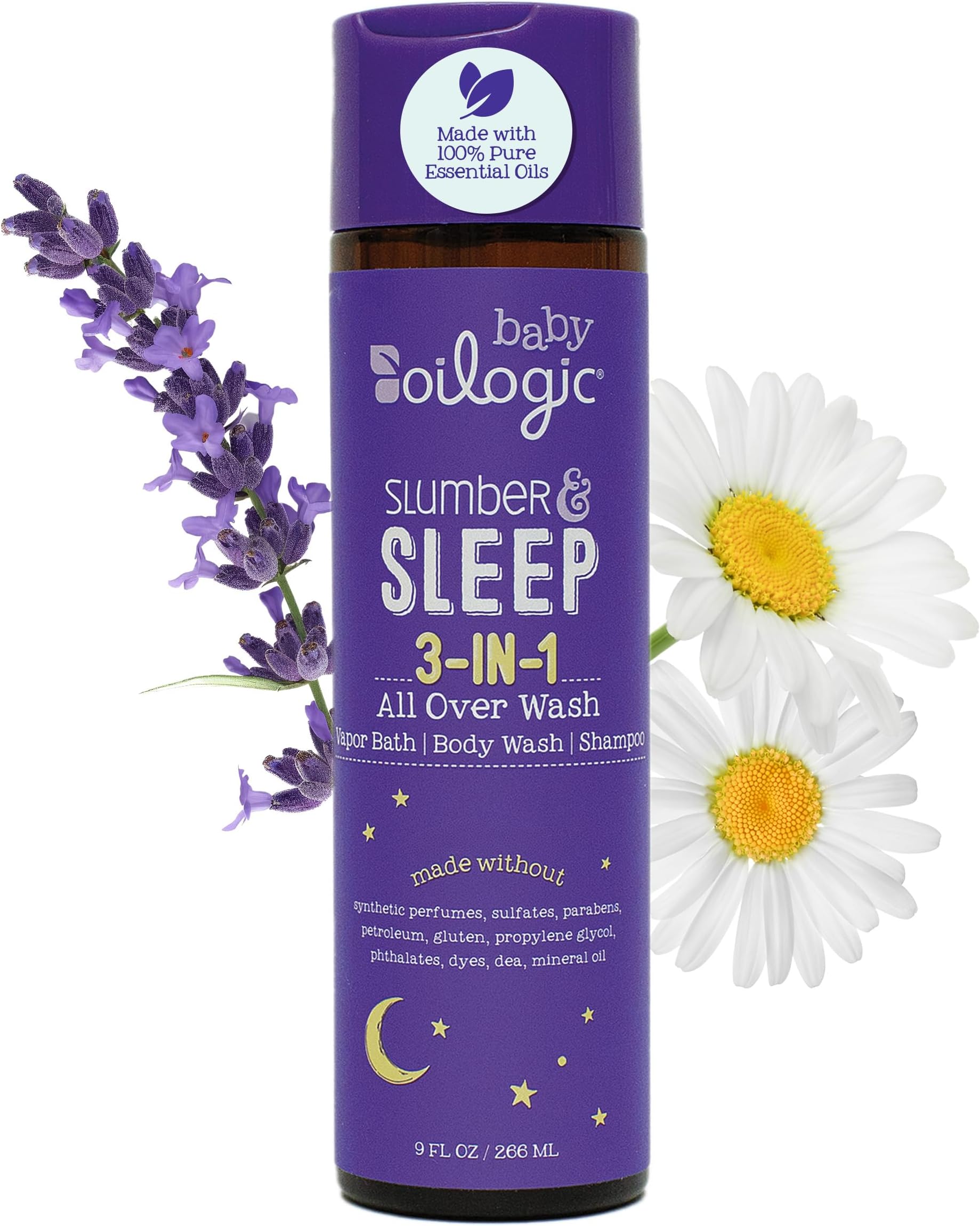 Oilogic Slumber & Sleep Essential Oil Vapor Bath Relief for Babies & Toddlers - Made with 100% Pure and Natural Blend of Essential Oils, Lavender, Chamomile - 266ml (9 fl oz)