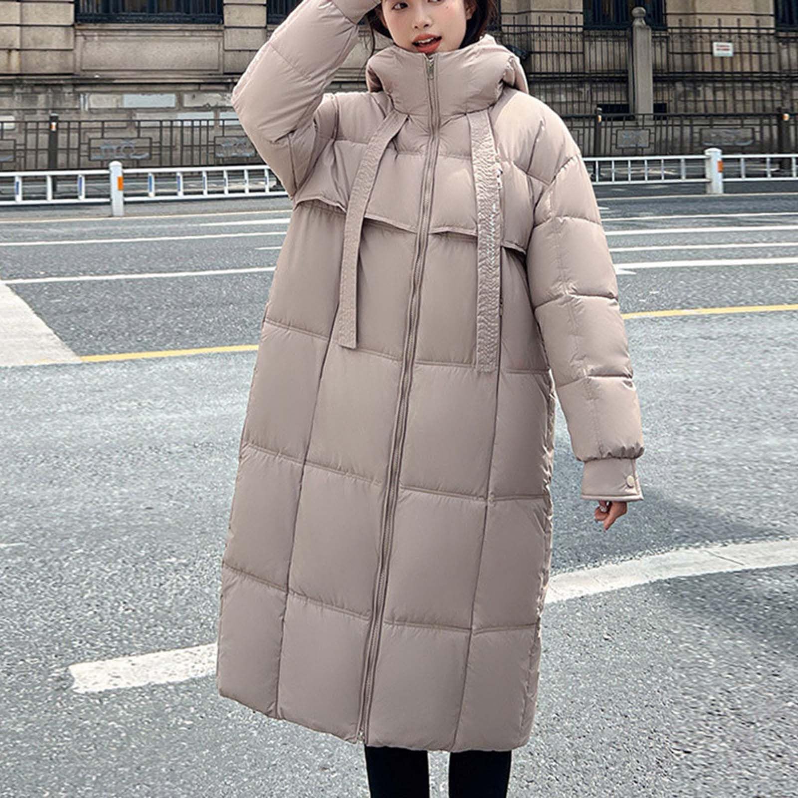 Piumino Donna Invernale Lungo Curvy Piumino Lungo con Cappuccio Ripiegabile Piumini Maniche Lunghe Resistente all'Acqua Ripiegabile Giacca Donna Trapuntato Invernali Cappotto Ultraleggero Pesante