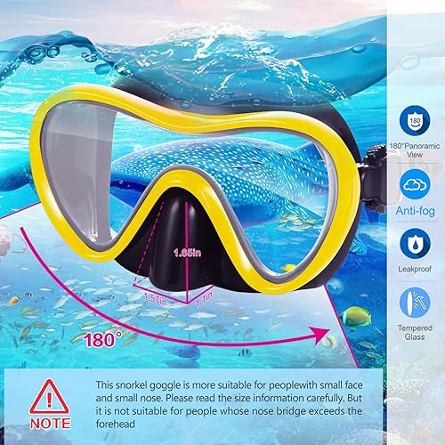 Miniatura 3 de Supertrip Equipo de esnórquel para adultos, juego de esnórquel antivaho, máscara de esnórquel de vidrio templado para adultos, equipo de esnórquel
