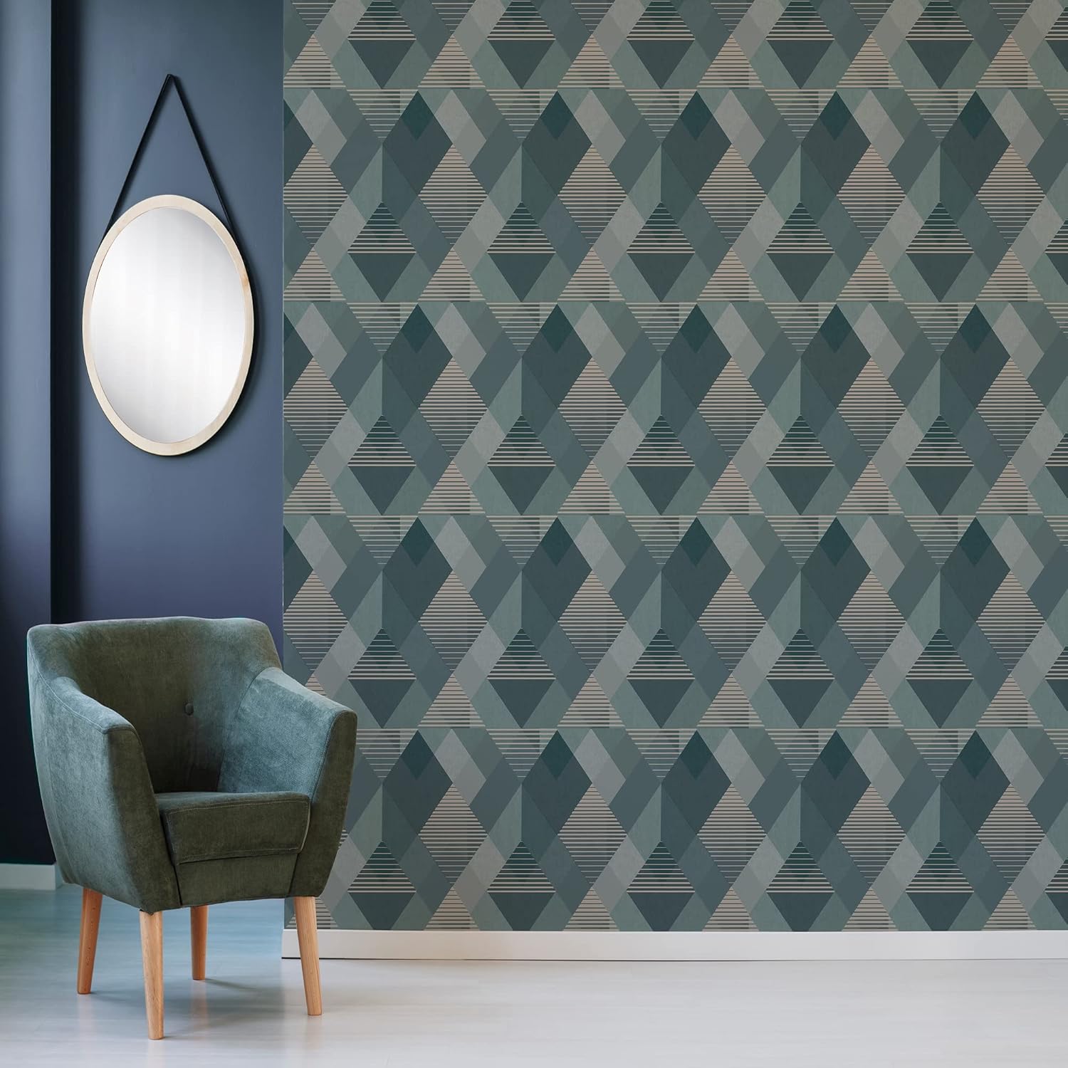 Superfresco Easy Kaleidoscope Emerald Removable Wallpaper, Green
