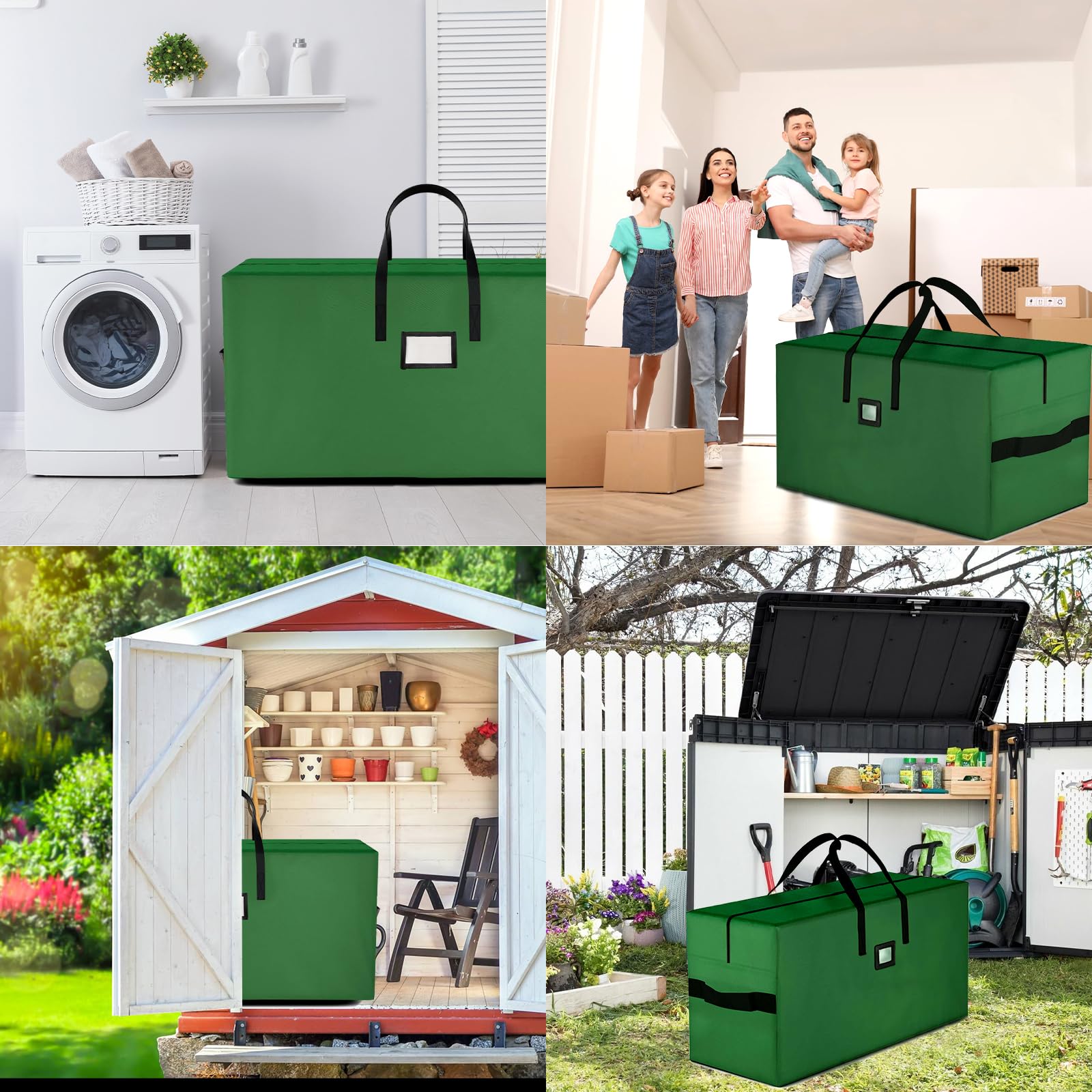 ENCOUN Sac de Rangement XXXL, Housses de Coussin d'extérieur, Tissu Oxford 600D Housse de Rangement, Iimperméable Rangement Coussin Salon de Jardin, 165*38*76cm Sac Rangement Couette pour Sapin Noel